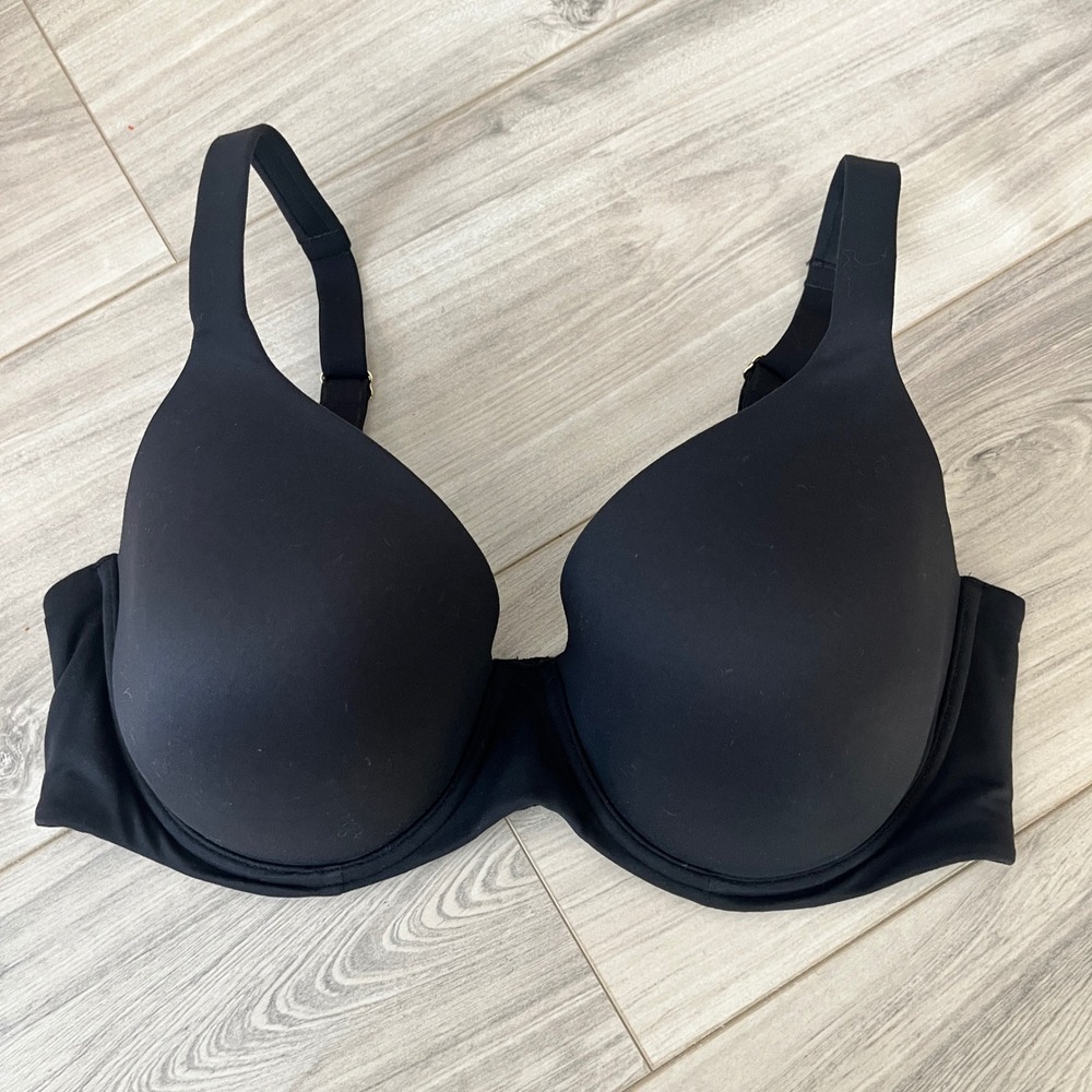 Soma Embraceable Perfect Coverage Underwire Bra Black 38DD Gold Hardware